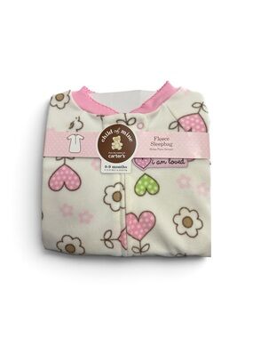 Child of Mine Carter’s Fleece Sleep Bag 0-9M Baby Girl Hearts Flowers NWT 2009
